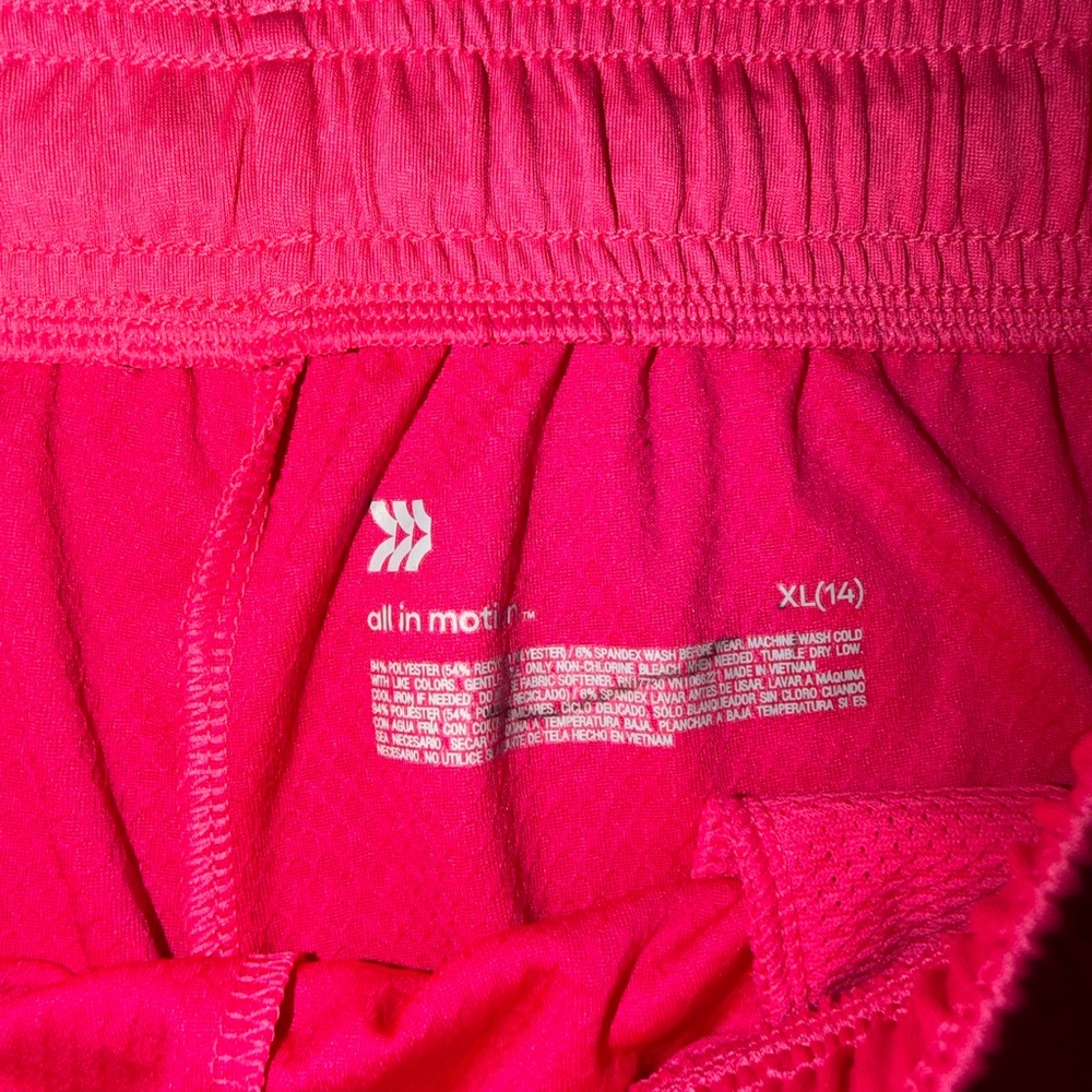 NWT All In Motion Girls Youth Pink Shorts - Picture 5 of 5